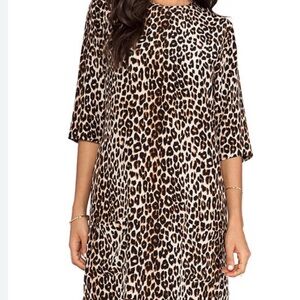 NWT!! Equipment Aubrey Leopard Print Mini Silk Shift Dress! 🐆